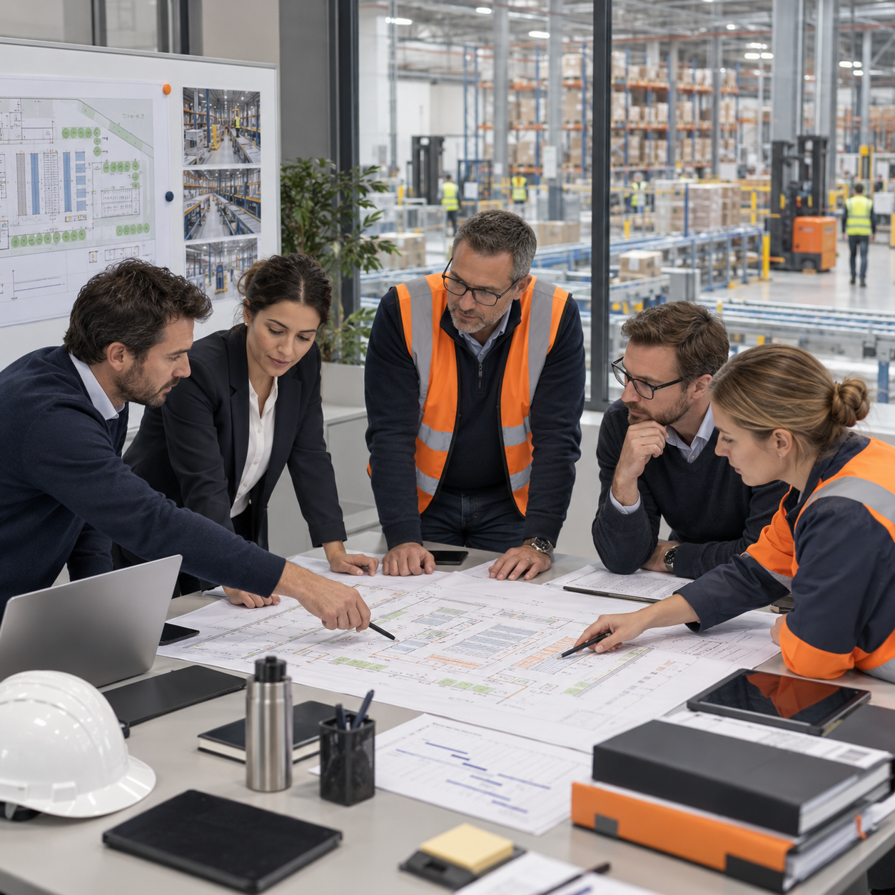 Équipe pilotant un projet de transformation logistique